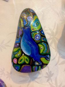 Oeuvre de chara: Oiseau Vole ! Peinture sur galet