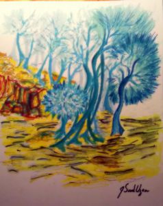 Peinture de JACQUELINE SARAH UZAN: LE PETIT BOIS