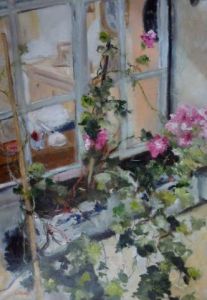 Peinture de milsant:   L'INDISCRÈTE