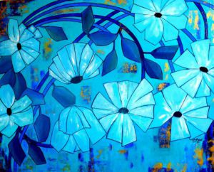 Peinture de Brigitte Bonnet: RHAPSODIE IN BLUE