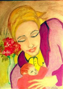 Peinture de JACQUELINE SARAH UZAN: MA  FILLE