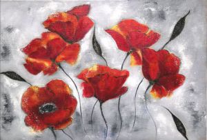 Peinture de MARTINE GREGOIRE: LES COQUELICOTS