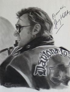 Dessin de le trionnaire: Portrait Johnny Hallyday
