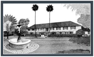 Dessin de Francois MOLL: 13 - Habitation le Gallion (cté jardin) - Trinité - Martinique