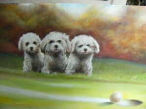 Peinture de Jacques-Henry Lagranges: trois voyous