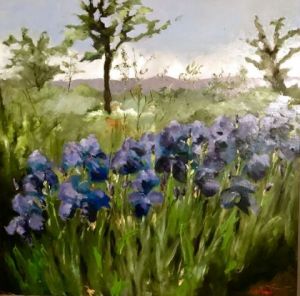 Peinture de milsant: IRIS EN PROVENCE