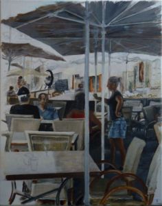 Peinture de Leboulanger: Sous les parasols