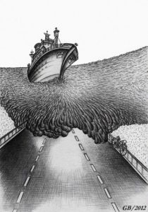 Dessin de Bruno Goidts: Rêve de Neptune