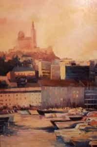 Peinture de Veronique LANCIEN: marseille lumière du soir