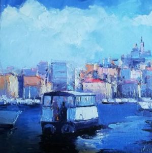 Peinture de Veronique LANCIEN: PETIT FERRY BOAT MARSEILLE