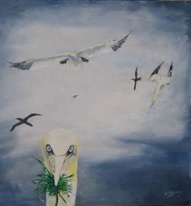 Peinture de Christian Bligny: Etude pour un fou