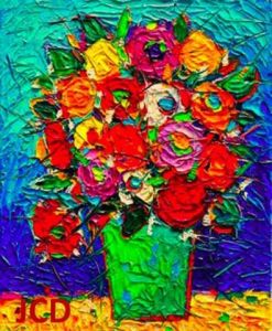 Peinture de jean-claude delhaise: fleurs qui chantent