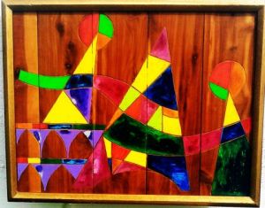 Peinture de jean-claude delhaise: DANSER AVEC LA TOUR EIFFEL