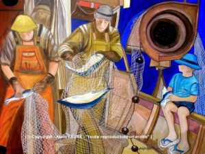 Peinture de ALAIN FAURE: SOIR DE PÊCHE