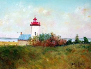 Peinture de JACQUES-SIMON BILLIAU: PHARE D'AGON COUTAINVILLE