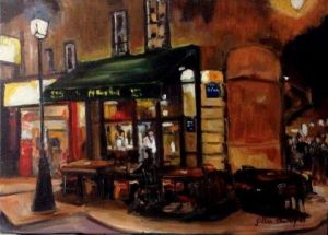 Peinture de gilles clairin : bar la nuit