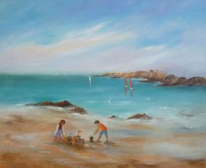 Peinture de LYN LENORMAND: Le château de sable