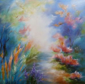 Peinture de LYN LENORMAND: Le jardin de Kimberley