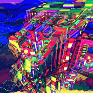 Art_numerique de Corbu Pierre: LA CITE IRISEE