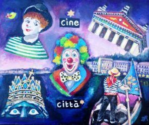 Peinture de Monique RENAULT: LE  CINEMA DE  CINECITTA  