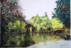 Peinture de Jean-Pierre Henichart: marais de Bourges 1