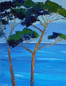 Peinture de SOPHIE BOURGON: PINS PARASOLS