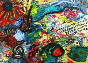 Peinture de Leonore Queffelec: Miroir Hexadecimal