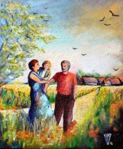 Peinture de Hano Pierre: On est bien dans la Beauce