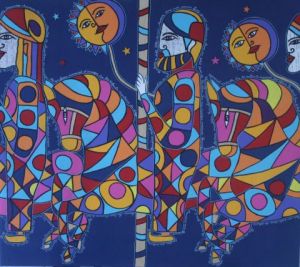 Peinture de ANTOINE MELLADO: Caroussel ou le Sultan s'amuse.