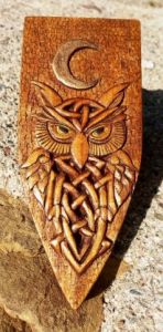 Sculpture de Joe Amarok: CHOUETTE CELTIQUE