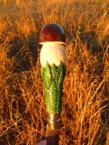 Sculpture de Joe Amarok: CEPE ET FEUILLE DE CHATAIGNER