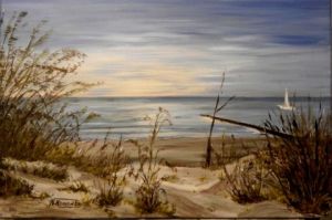 Peinture de Marie-Mathilde Dumont: Mon bateau blanc