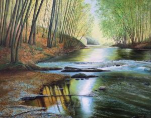 Peinture de RA FREDERICK: Reflets d'argent