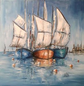 Peinture de Catherine VALETTE: Les voiles blanches 