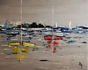 Peinture de Family GUISSET: Mouillage au calme