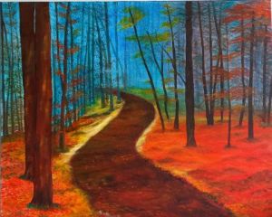 Peinture de LUCIE2: BRUME SUR LE BOIS