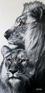 Peinture de guionie jean: Vigilante Complicité 