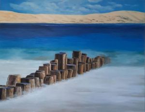 Peinture de catherin nathalie: Vue du cap ferret 