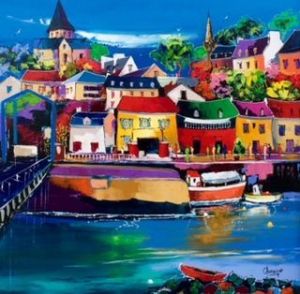 Peinture de philippe amagat: Promenade à Douarnenez