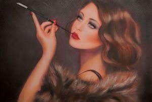 Peinture de MARTINE GREGOIRE: Ambiance cabaret