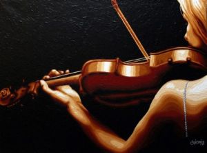 Peinture de guionie jean: Violoniste