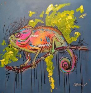 Peinture de Cédric BAREAU: Caméléa