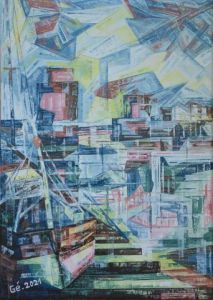 Peinture de Gerard SERVAIS: Brume sur La Rochelle