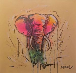 Peinture de Cédric BAREAU: Savane