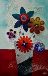 Peinture de Marie-Pierre JAN: Fleurs de printemps