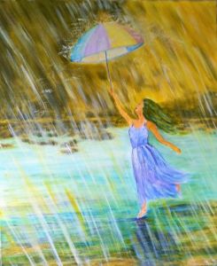 Peinture de LUCIE2: DANSE SOUS LA PLUIE