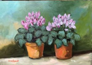 Peinture de milsant:   LES CYCLAMENS