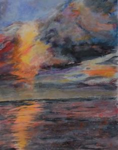 Peinture de Christian Bligny: Ciel d'un soir