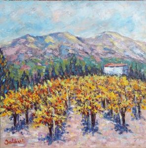 Peinture de francis JALIBERT: Après les vendanges