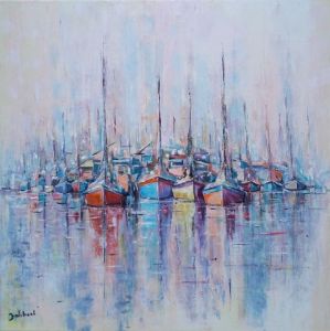 Peinture de francis JALIBERT: Harmonie portuaire
